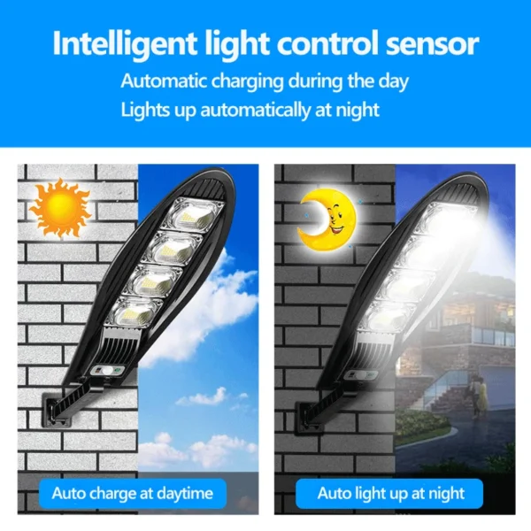 10000W Upgraded 168LED Solar Street Light Outdoor Waterproof LED For Garden Wall Adjustable Angle Solar Lamp Built-in 10000mAH - Image 4