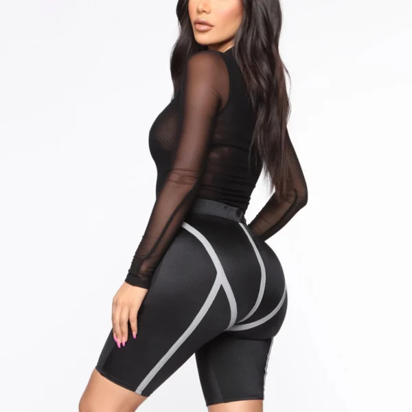 Womens Girls Fashion See-through Long Sleeve Bodysuit Lingerie Nightwear Crew Neck High Cut Leotard for Dating Nightclub Teddies - Image 6