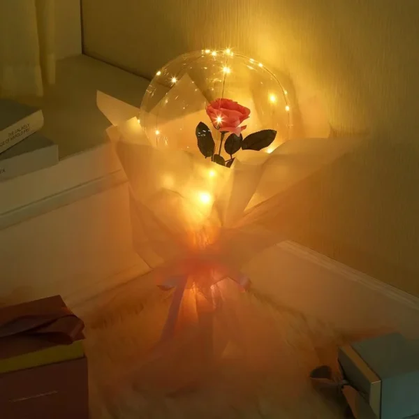 LED Luminous Balloon Rose Bouquet Light Transparent Balloons Flower for Wedding Party Valentines Day Decor Birthday Thanksgiving - Image 6