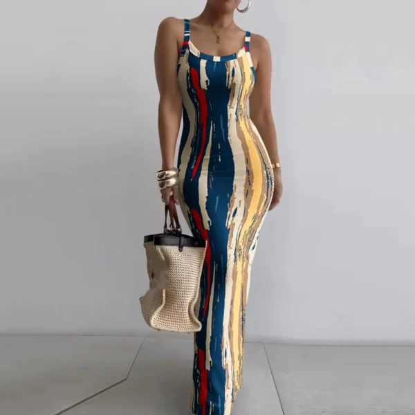 Elegant Bodycon Maxi Dress Women Summer 2024 Sleeveless Backless Sexy Outfits Party Club Sundress Beach Holiday Long Dresses - Image 6