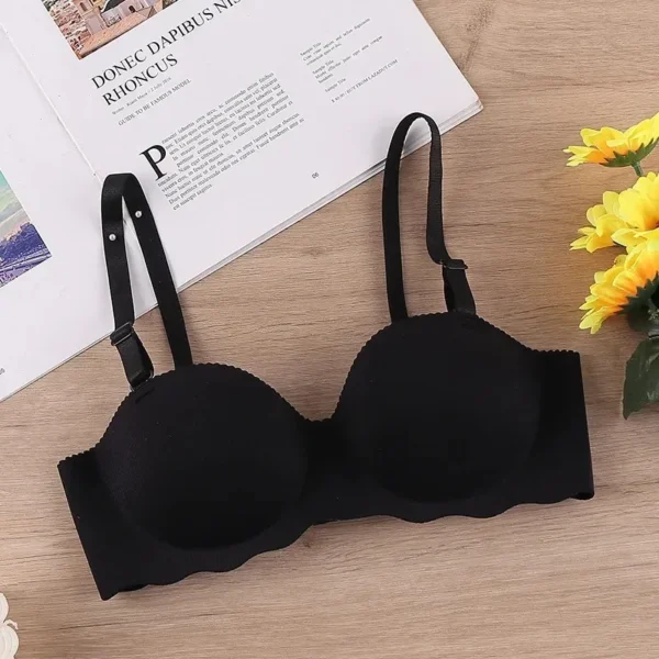 Female Gather Removable Shoulder Strap Solid Color Wireless Lingerie One-pieces Sexy Bras Push Up Seamless Underwear for Women - Image 6