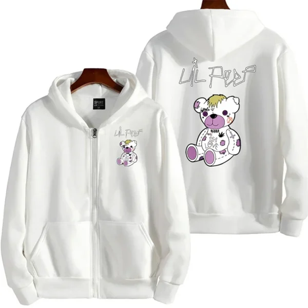 Y2K RAW Graphic Hoodie Men Autumn Harajuku Loose Long Sleeve Hoodies Male Zip Up Vintage Gothic Streetwear Hooded Sweatshirt - Image 2
