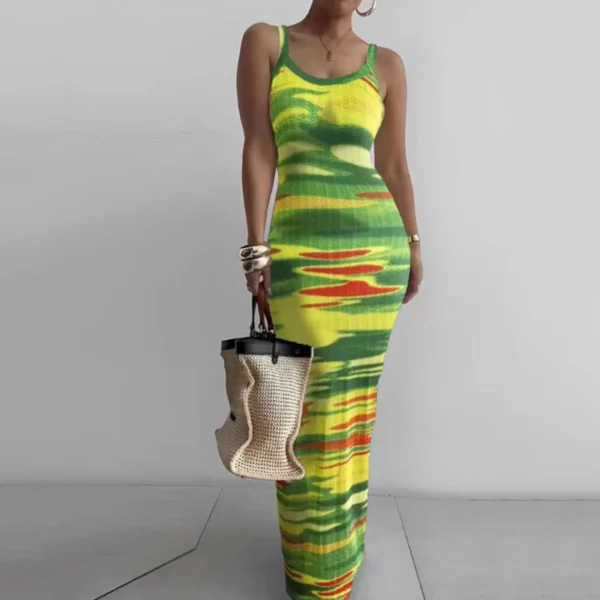 Elegant Bodycon Maxi Dress Women Summer 2024 Sleeveless Backless Sexy Outfits Party Club Sundress Beach Holiday Long Dresses - Image 5
