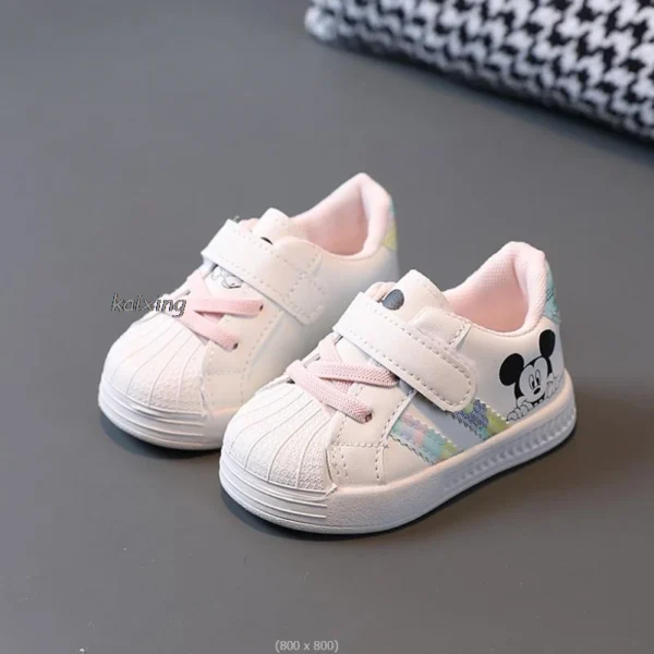 Toddler MINISO Disney White Casual Shoes For Baby Boys Girls Brand Children Sneaker Mickey Kids Sports Walking Shoes Size 15-25 - Image 4