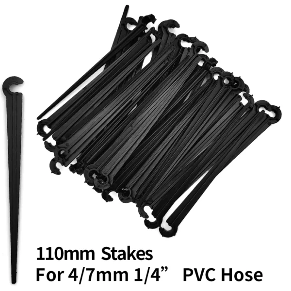 WUJIE 50-1000PCS Garden 1/4" Stake Fixed Stems Holder Support 11cm 20cm for Drip Irrigation 4/7mm Hose Pipe Inserting Ground - Image 4