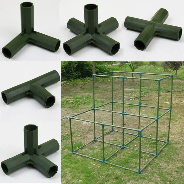 4pcs Plants Connectors Plastic Structure Greenhouse Frame Canes Building Connector 16-17mm Outdoor Garden Structure Pole Joints - Image 2