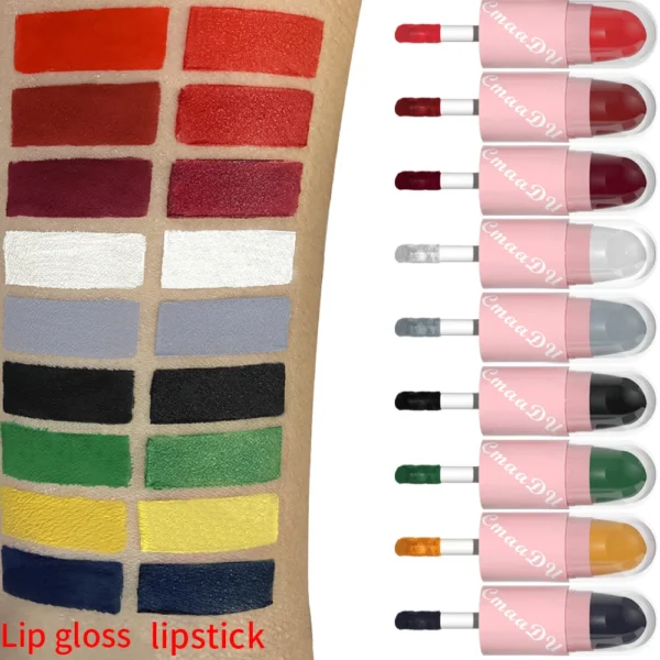 CmaaDu 18 Colour Matte 2-in-1 Lipstick and Lipgloss, Long Lasting Waterproof Face Colour - Image 4