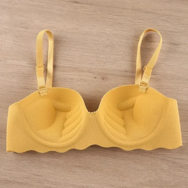 Female Gather Removable Shoulder Strap Solid Color Wireless Lingerie One-pieces Sexy Bras Push Up Seamless Underwear for Women - Image 5