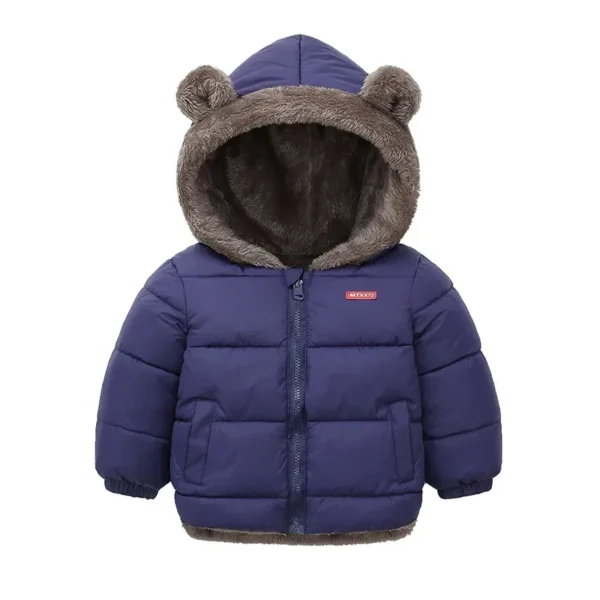 Baby Boys Girls Jacket Hooded Cotton Outerwear Children's Thick Fleece Coat Cashmere Padded Jackets Winter Boys Girls Warm Coats - Image 4