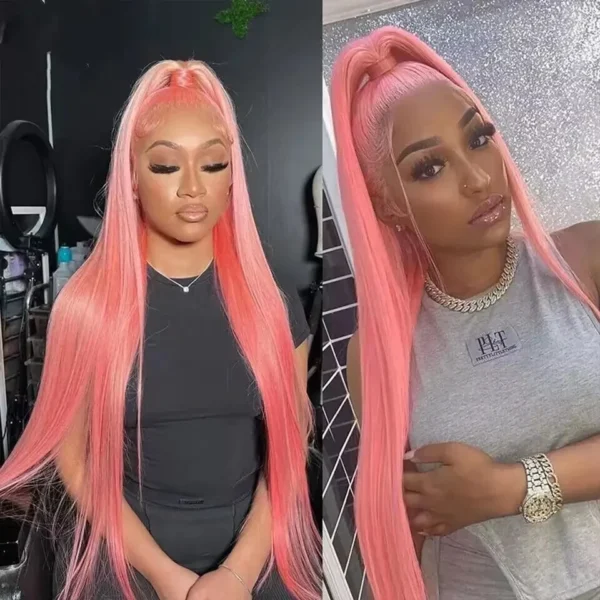 Pink Lace Front Wig Human Hair For Women 13x4 Hd Lace Frontal Wig Brazilian 613 13x6 Colored Straight Lace Front Wigs - Image 5