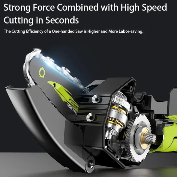 Mini Chainsaw 4/6-Inch Powerful Cordless Rechargeable Handheld Garden Electric Saw Cutting Powered by 18V Battery Power Tool - Image 2