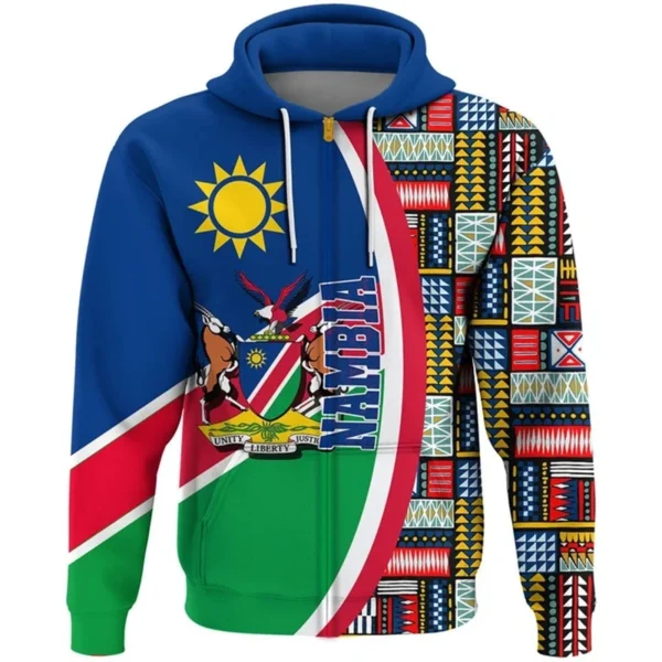 South Africa Map Flag 3D Print Zip Up Hoodie For Men Clothes Fashion Springboks Sweatshirts National Emblem Pullovers Boy Tops - Image 5
