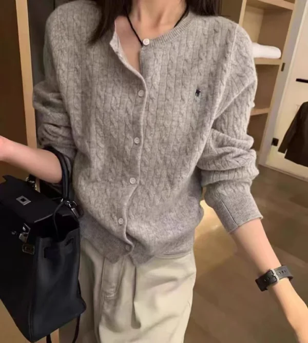 2024 New Cashmere Cardigans Sweater Women O-neck Autumn Winter Cashmere Cardigans Solid Single Breasted Women Cardigans Sweaters - Image 5