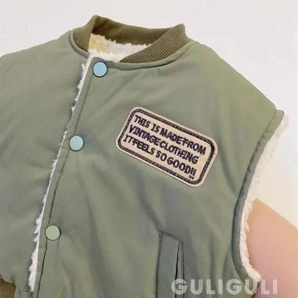 Kids' Baseball Vest - Warm Plush Winter Waistcoat for Boys & Girls - Image 4