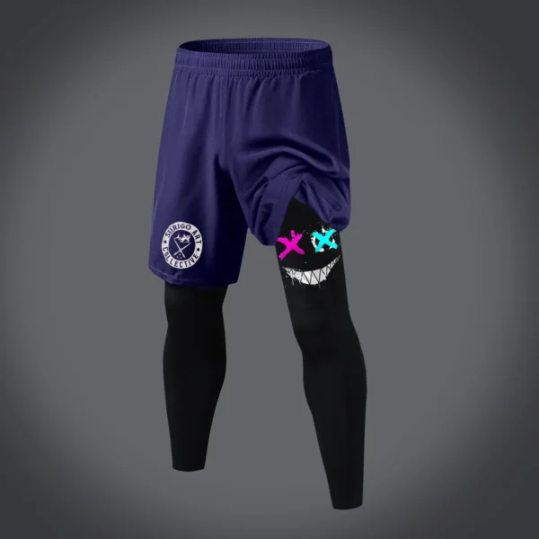 2024 Fashion Evil Smile Leg Printed Pants Gym Training Running Basketball Sports Pants 2-in-1 Fast Drying Training Pants XS-5XL - Image 3