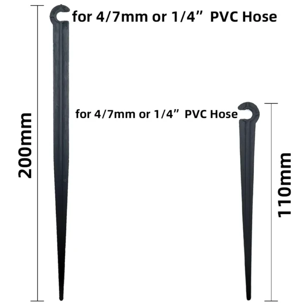 WUJIE 50-1000PCS Garden 1/4" Stake Fixed Stems Holder Support 11cm 20cm for Drip Irrigation 4/7mm Hose Pipe Inserting Ground - Image 2