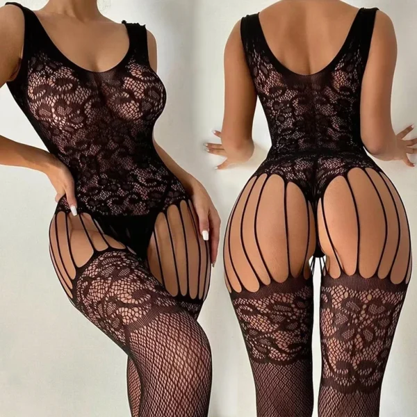 Sex Bodysuit Tight mesh patterned European style clothing sexy lingеrie set sexy. items Short sets anal promotions 99% sales xxx - Image 2