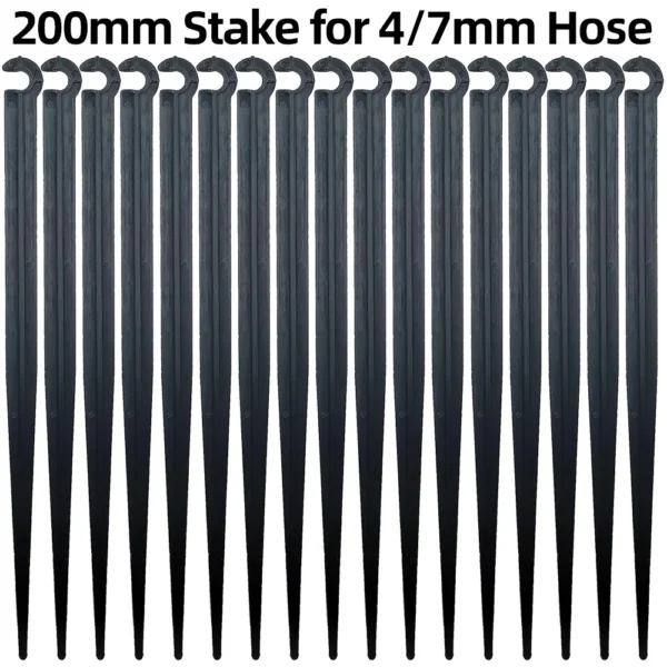 WUJIE 50-1000PCS Garden 1/4" Stake Fixed Stems Holder Support 11cm 20cm for Drip Irrigation 4/7mm Hose Pipe Inserting Ground