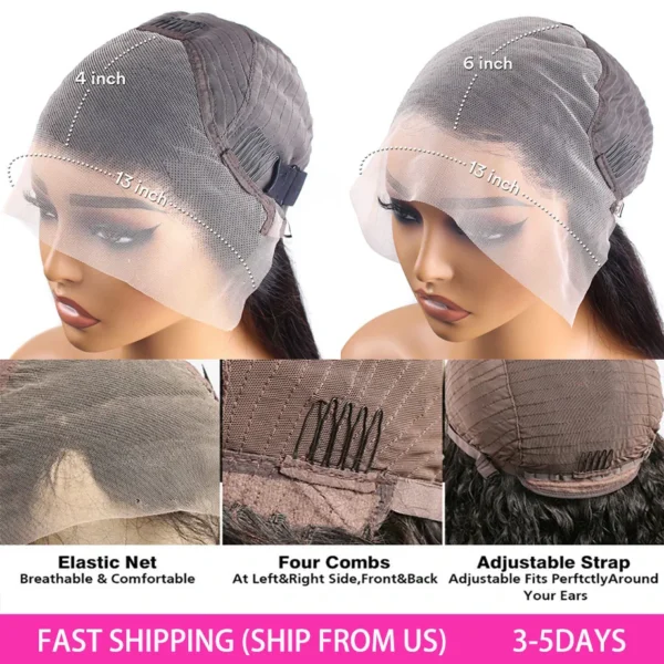 Body Wave Human Hair Lace Frontal Wigs Brazilian 13x6 HD Lace Frontal Wig Loose Deep Wave 13x4 HD Transparent Lace Front Wig - Image 6