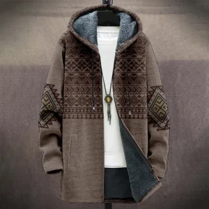 men's winter jacket Aztec print