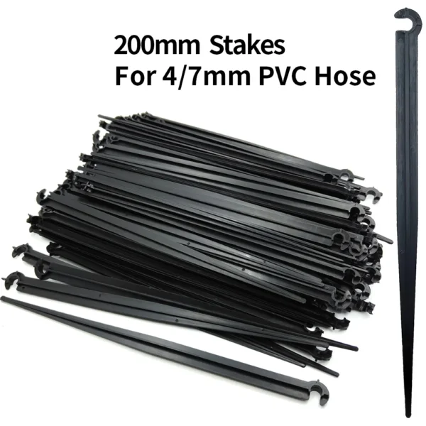 WUJIE 50-1000PCS Garden 1/4" Stake Fixed Stems Holder Support 11cm 20cm for Drip Irrigation 4/7mm Hose Pipe Inserting Ground - Image 5