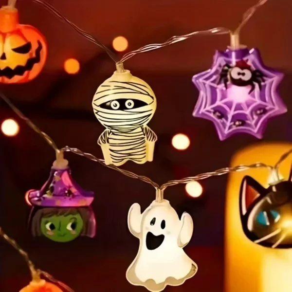 Halloween Party LED String Lights Pumpkin Ghost Spider Web Hanging Lamp For Halloween Home Indoor Outdoor Decoration Props 2024 - Image 2