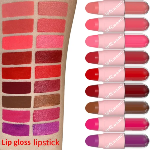 CmaaDu 18 Colour Matte 2-in-1 Lipstick and Lipgloss, Long Lasting Waterproof Face Colour - Image 3