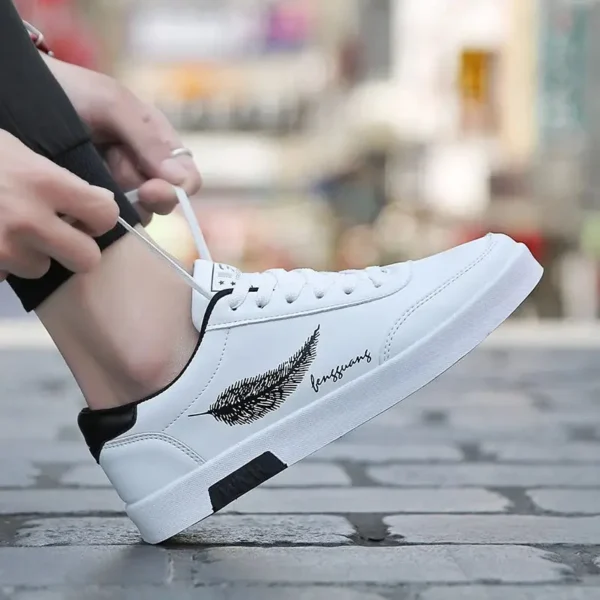 Men's Sneakers Casual Pu Leather Breathable Walking Flat Shoes for Men 2024New Male Tennis Sneaker Soft White Breathable Shoes신발 - Image 4