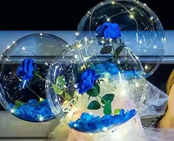 LED Luminous Balloon Rose Bouquet Light Transparent Balloons Flower for Wedding Party Valentines Day Decor Birthday Thanksgiving - Image 2