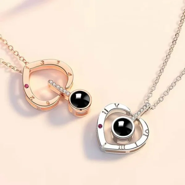 Projection Necklace Set With Rose Gift Box 100 Languages I Love You Heart Pendant Jewelry 2023 Hot Sale Accessories Dropshipping - Image 3