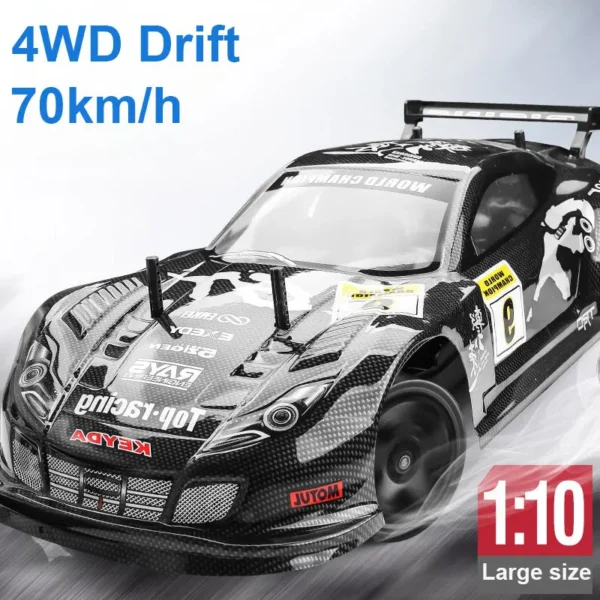 1:10 70km/h High-speed Drift Remote Control Car 2.4G 4WD Rc Off-road Vehicle Dual-speed Rc Car Children's Christmas Gift - Image 2