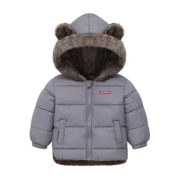 Baby Boys Girls Jacket Hooded Cotton Outerwear Children's Thick Fleece Coat Cashmere Padded Jackets Winter Boys Girls Warm Coats - Image 3