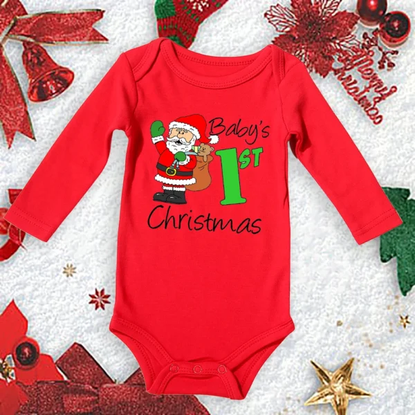 My First Christmas New Born Baby Bodysuits Clothes Ropa Toddler Girl Red Long Short Romper Jumpsuit Outfit Christmas Gifts - Image 3