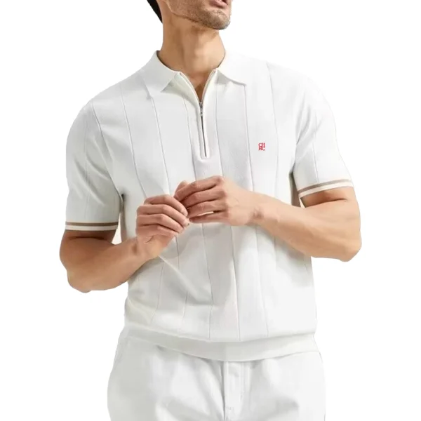 CHCH 2024 New Summer Ribbed Knit Polo Shirt for Men Breathable and Cool Brand Quality Mens Textured Polo Shirts - Image 2