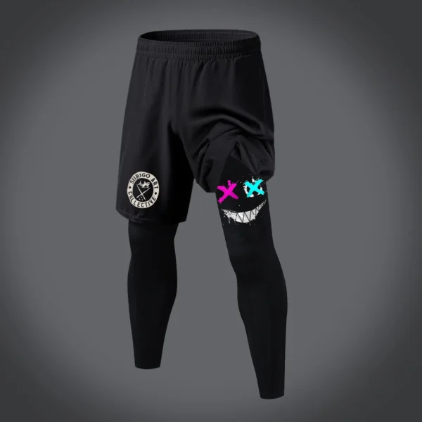 2024 Fashion Evil Smile Leg Printed Pants Gym Training Running Basketball Sports Pants 2-in-1 Fast Drying Training Pants XS-5XL