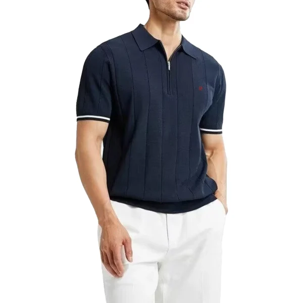 CHCH 2024 New Summer Ribbed Knit Polo Shirt for Men Breathable and Cool Brand Quality Mens Textured Polo Shirts - Image 3