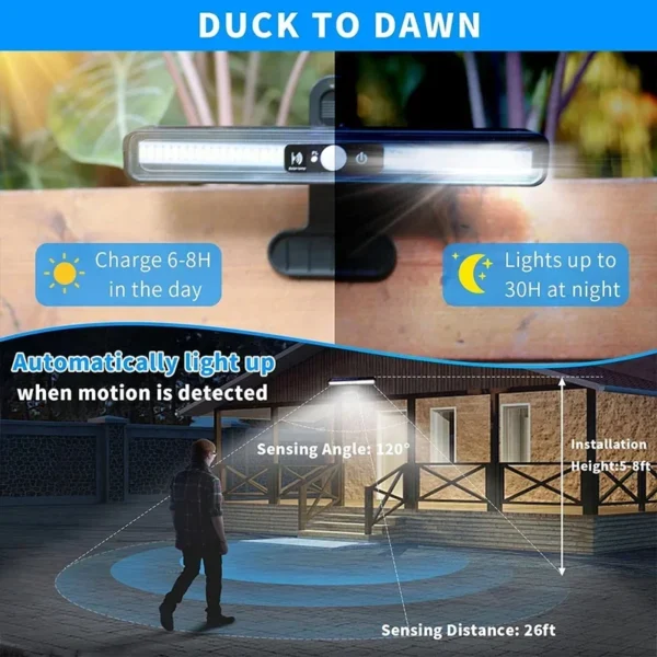 Clip On Solar Motion Lights Outdoor Waterproof,Solar Fence Lights Outside with 36 LEDs, Portable Solar Powered Security Light - Image 3