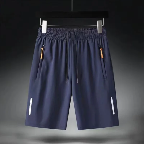 Men's Summer Ultra-thin Ice Silk Beach Casual Shorts Jogging Sport Quick Dry Male Zipper Loose Gym Sports Short Pants Sweatpant - Image 3
