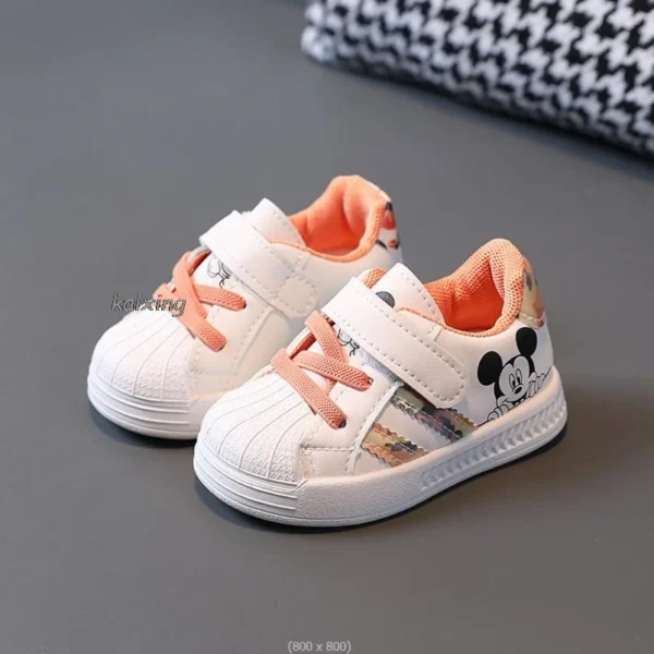 Toddler MINISO Disney White Casual Shoes For Baby Boys Girls Brand Children Sneaker Mickey Kids Sports Walking Shoes Size 15-25 - Image 3