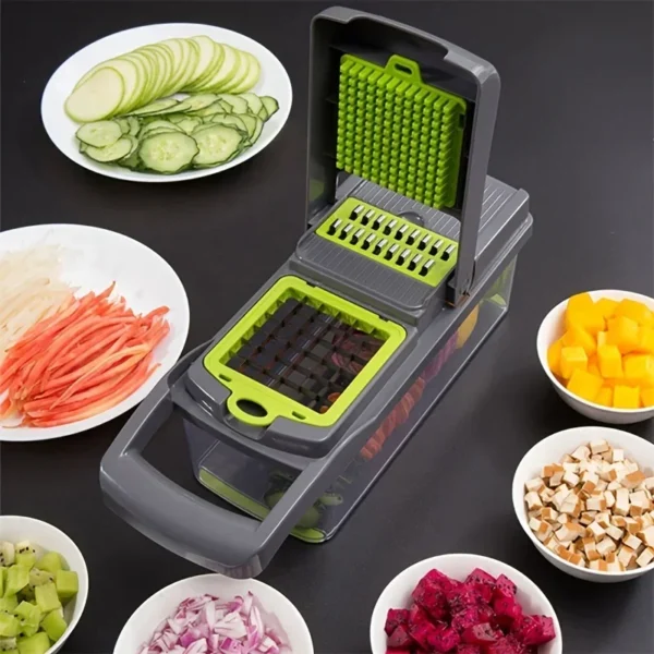 16pcs/Set Vegetable Chopper Multifunctional Fruit Slicer Manual Food Grater Cutter With Container Mincer Chopper Kitchen Stuff - Image 3