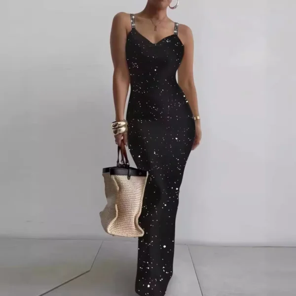 Elegant Bodycon Maxi Dress Women Summer 2024 Sleeveless Backless Sexy Outfits Party Club Sundress Beach Holiday Long Dresses - Image 4