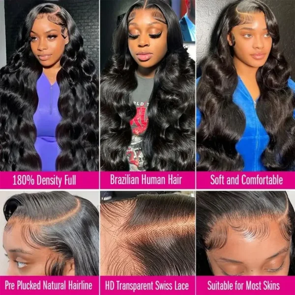 30Inch Body Wave Lace Front Wig Indian Human Hair 13x4 13x6 Hd Transparent Lace Frontal Wigs Pre Plucked Bleached Knots MYLOCKME - Image 6