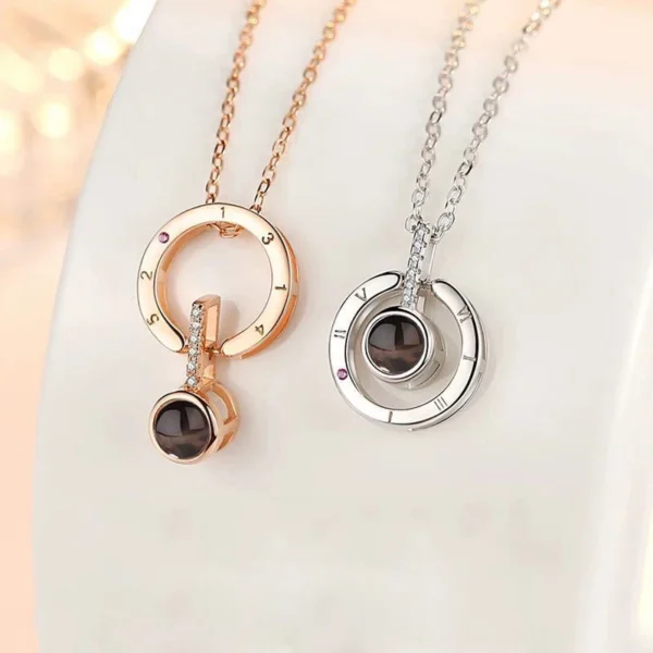 Projection Necklace Set With Rose Gift Box 100 Languages I Love You Heart Pendant Jewelry 2023 Hot Sale Accessories Dropshipping - Image 6