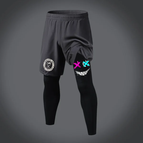 2024 Fashion Evil Smile Leg Printed Pants Gym Training Running Basketball Sports Pants 2-in-1 Fast Drying Training Pants XS-5XL - Image 4