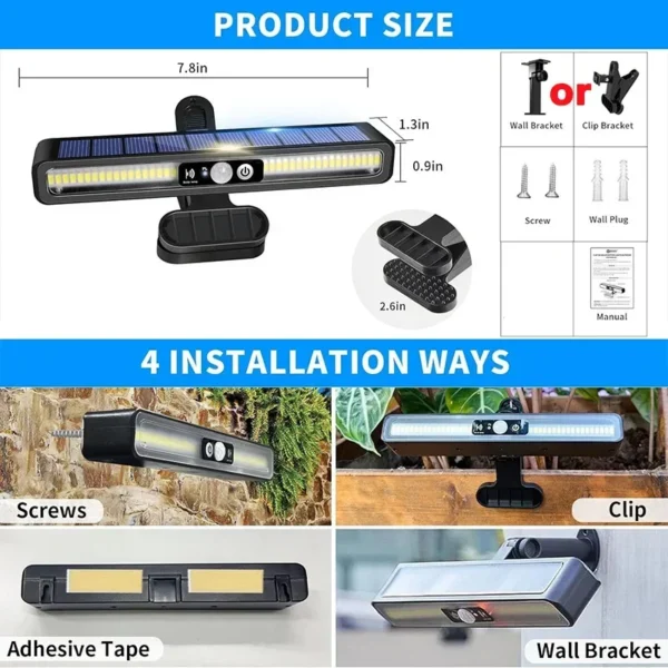 Clip On Solar Motion Lights Outdoor Waterproof,Solar Fence Lights Outside with 36 LEDs, Portable Solar Powered Security Light - Image 5