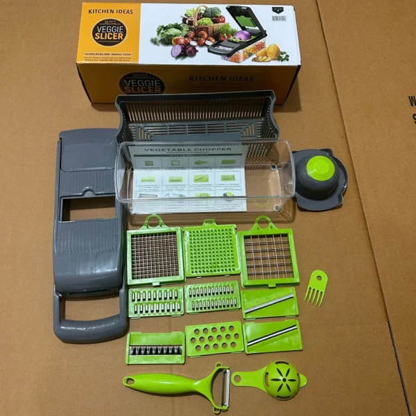 16pcs/Set Vegetable Chopper Multifunctional Fruit Slicer Manual Food Grater Cutter With Container Mincer Chopper Kitchen Stuff - Image 6