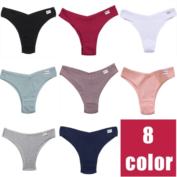4Pcs/Set Women Cotton Lingerie Female Sexy Low Waist Panties M-XL Underwear Thongs 10 Solid Color Bikini Girls Intimates Briefs - Image 4