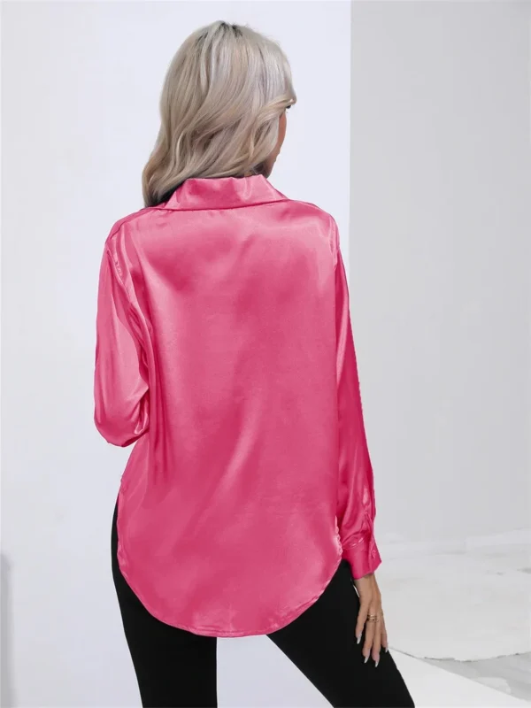 Woman Spring Autumn Style Casual Blouses Shirts Lady Long Sleeve Turn-down Collar Solid Color Blusas Tops - Image 6
