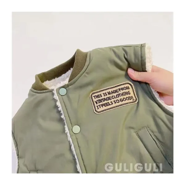 Kids' Baseball Vest - Warm Plush Winter Waistcoat for Boys & Girls - Image 5