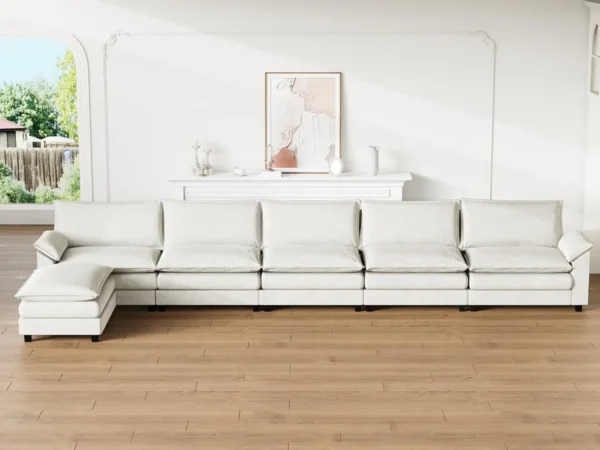 Modular Sectional Sofa Couch, Fabric Reversible Sofa Couch Cloud Couch with Ottoman, Sectional Sofa Couches for Living Room - Image 5